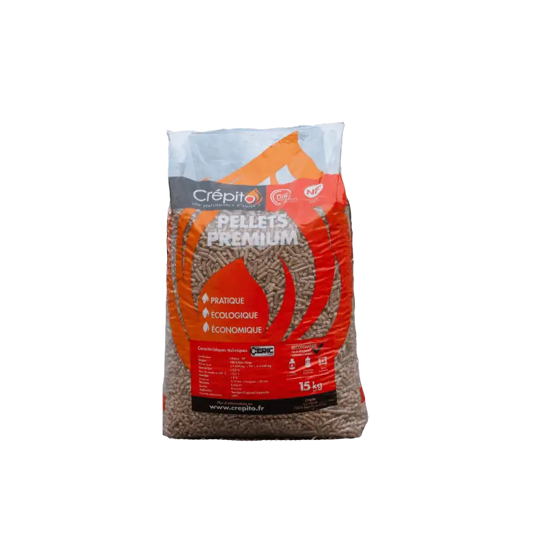 Pellets Crépito – Halbe Palette mit 36 Säcken à 15 kg (540 kg)